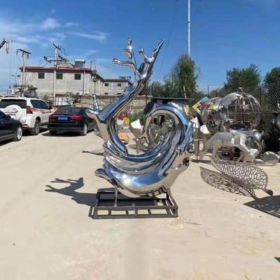 不锈钢雕塑抽象设计 艺术创意景观雕塑 泽业雕塑厂家 商场景观雕塑